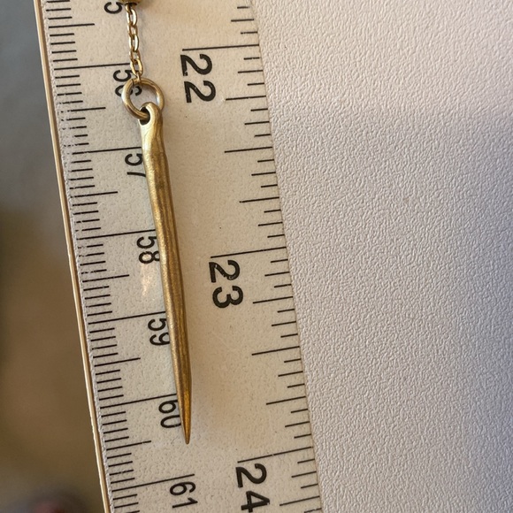 Dogeared brass long lariat necklace - Picture 4 of 5